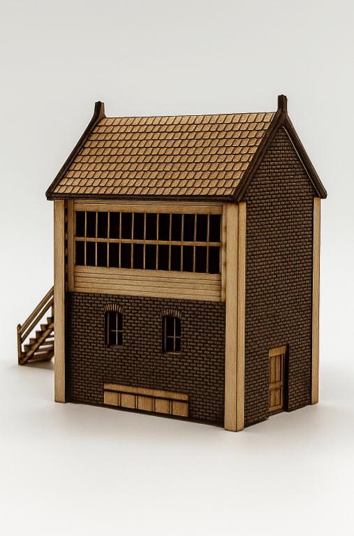 Laser cut signal box with detailed parts – made for model railways in OO scale
