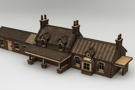 Laser cut replica of Goathland station – 1:76 scale diorama kit in birch plywood
